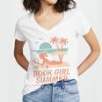 Book Girl Summer Book Reading Retro Sunset Women's Jersey Short Sleeve Deep V-Neck Tshirt Book Girl Summer Book Reading Retro Sunset Women's Jersey Short Sleeve Deep V-Neck Tshirt