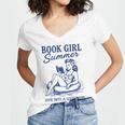 Book Girl Summer Women's Jersey Short Sleeve Deep V-Neck Tshirt Book Girl Summer Women's Jersey Short Sleeve Deep V-Neck Tshirt