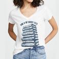 Book Lover Bookish Reader Bibliophile Book Nerd Titles Women's Jersey Short Sleeve Deep V-Neck Tshirt