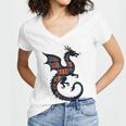 Book Lover Bookworm Reading Books Dragon Women's Jersey Short Sleeve Deep V-Neck Tshirt