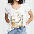 Book Lover Moonlight Reading Scene Night Women's Jersey Short Sleeve Deep V-Neck Tshirt Book Lover Moonlight Reading Scene Night Women's Jersey Short Sleeve Deep V-Neck Tshirt