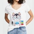 Book Lover Reading Husky Dog Women's Jersey Short Sleeve Deep V-Neck Tshirt Book Lover Reading Husky Dog Women's Jersey Short Sleeve Deep V-Neck Tshirt