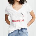 My Book Preference Naughty List Readers Christmas Joke Women's Jersey Short Sleeve Deep V-Neck Tshirt