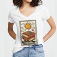 Book Reading Tarot Card The Reader Women's Jersey Short Sleeve Deep V-Neck Tshirt