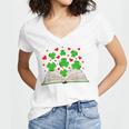 Book With Shamrocks Librarian Saint Patrick's Day Kids Women's Jersey Short Sleeve Deep V-Neck Tshirt Book With Shamrocks Librarian Saint Patrick's Day Kids Women's Jersey Short Sleeve Deep V-Neck Tshirt
