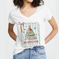 All Booked For Christmas Book Xmas Tree Coquette Bow Lights Women's Jersey Short Sleeve Deep V-Neck Tshirt All Booked For Christmas Book Xmas Tree Coquette Bow Lights Women's Jersey Short Sleeve Deep V-Neck Tshirt