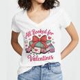 All Booked For Valentines Book Lover Teachers Women's Jersey Short Sleeve Deep V-Neck Tshirt All Booked For Valentines Book Lover Teachers Women's Jersey Short Sleeve Deep V-Neck Tshirt