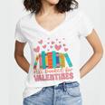 All Booked For Valentines Book Lover Valentine's Day Women's Jersey Short Sleeve Deep V-Neck Tshirt