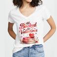 All Booked For Valentines Cute Book Lover Quote Women's Jersey Short Sleeve Deep V-Neck Tshirt All Booked For Valentines Cute Book Lover Quote Women's Jersey Short Sleeve Deep V-Neck Tshirt