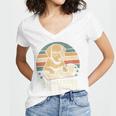 My Weekend Is All Booked Vintage Dog Reading Book Lovers Women's Jersey Short Sleeve Deep V-Neck Tshirt