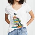 Books Abstract Artist Women Art Painting Books Women's Jersey Short Sleeve Deep V-Neck Tshirt Books Abstract Artist Women Art Painting Books Women's Jersey Short Sleeve Deep V-Neck Tshirt