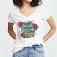 Books Are Better Than People Bookworm Librarian Reader Women's Jersey Short Sleeve Deep V-Neck Tshirt Books Are Better Than People Bookworm Librarian Reader Women's Jersey Short Sleeve Deep V-Neck Tshirt