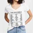 The Books Of The Bible Old And New Testament Complete List Women's Jersey Short Sleeve Deep V-Neck Tshirt The Books Of The Bible Old And New Testament Complete List Women's Jersey Short Sleeve Deep V-Neck Tshirt