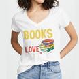 Books Are My Love Language Stack Women's Jersey Short Sleeve Deep V-Neck Tshirt Books Are My Love Language Stack Women's Jersey Short Sleeve Deep V-Neck Tshirt