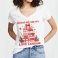 Books Are My Love Language Valentine Book Reading Teacher Women's Jersey Short Sleeve Deep V-Neck Tshirt Books Are My Love Language Valentine Book Reading Teacher Women's Jersey Short Sleeve Deep V-Neck Tshirt