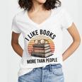 I Like Books More Than People Glasses Women's Jersey Short Sleeve Deep V-Neck Tshirt I Like Books More Than People Glasses Women's Jersey Short Sleeve Deep V-Neck Tshirt