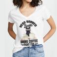 Cat I Read Banned Books Shirt Bookworm Avid Reader For Men Women Kids Women's Jersey Short Sleeve Deep V-Neck Tshirt