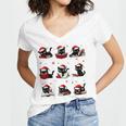 Cat Reading Books Lover Christmas Cat Lover Xmas Women's Jersey Short Sleeve Deep V-Neck Tshirt Cat Reading Books Lover Christmas Cat Lover Xmas Women's Jersey Short Sleeve Deep V-Neck Tshirt