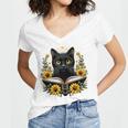 Cat For Women Book Lover Cute Cat And Book Women's Jersey Short Sleeve Deep V-Neck Tshirt Cat For Women Book Lover Cute Cat And Book Women's Jersey Short Sleeve Deep V-Neck Tshirt