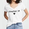 Chapter 18 Book Lovers Readers & Authors 18th Birthday Women's Jersey Short Sleeve Deep V-Neck Tshirt