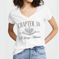 Chapter 30 A Literary Milestone 30th Birthday Book Lover Women's Jersey Short Sleeve Deep V-Neck Tshirt
