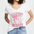 Chapter Thirty Est 1995 Cute 30th Birthday Book Bow Coquette Women's Jersey Short Sleeve Deep V-Neck Tshirt Chapter Thirty Est 1995 Cute 30th Birthday Book Bow Coquette Women's Jersey Short Sleeve Deep V-Neck Tshirt
