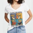 Cheetah Love Reading And Cheetahs Kids Bookworm Women's Jersey Short Sleeve Deep V-Neck Tshirt Cheetah Love Reading And Cheetahs Kids Bookworm Women's Jersey Short Sleeve Deep V-Neck Tshirt
