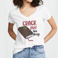Christian Quote Holy Bible Crack This Book Not Drugs Women's Jersey Short Sleeve Deep V-Neck Tshirt Christian Quote Holy Bible Crack This Book Not Drugs Women's Jersey Short Sleeve Deep V-Neck Tshirt