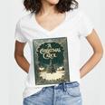 A Christmas Carol Book Cover By Charles Dickens Women's Jersey Short Sleeve Deep V-Neck Tshirt