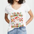 Christmas Smut Book On The Naughty List For Reading Smut Women's Jersey Short Sleeve Deep V-Neck Tshirt