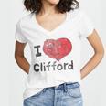 Clifford The Big Red Dog I Heart Clifford Childrens Books Women's Jersey Short Sleeve Deep V-Neck Tshirt Clifford The Big Red Dog I Heart Clifford Childrens Books Women's Jersey Short Sleeve Deep V-Neck Tshirt