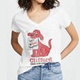 Clifford The Big Red Dog Let's Read Together Vintage Book Women's Jersey Short Sleeve Deep V-Neck Tshirt Clifford The Big Red Dog Let's Read Together Vintage Book Women's Jersey Short Sleeve Deep V-Neck Tshirt