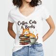 Coffee Cats And Books Lover For Women & Girls Coffee Women's Jersey Short Sleeve Deep V-Neck Tshirt Coffee Cats And Books Lover For Women & Girls Coffee Women's Jersey Short Sleeve Deep V-Neck Tshirt