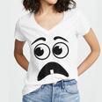 Creepy Face Carrot Halloween Book Character Costume Women's Jersey Short Sleeve Deep V-Neck Tshirt Creepy Face Carrot Halloween Book Character Costume Women's Jersey Short Sleeve Deep V-Neck Tshirt
