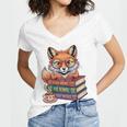 Cute Nerdy Fox Read Books Be Kind Stay Weird Book Club Premium Tri-Blend Women's Jersey Short Sleeve Deep V-Neck Tshirt Cute Nerdy Fox Read Books Be Kind Stay Weird Book Club Premium Tri-Blend Women's Jersey Short Sleeve Deep V-Neck Tshirt