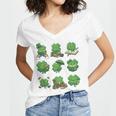 Cute Shamrock Reading St Patricks Day Teacher Book Lovers Women's Jersey Short Sleeve Deep V-Neck Tshirt Cute Shamrock Reading St Patricks Day Teacher Book Lovers Women's Jersey Short Sleeve Deep V-Neck Tshirt