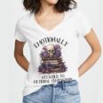 Dark Romance Book Emotionally Attached Fictional Characters Women's Jersey Short Sleeve Deep V-Neck Tshirt