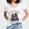 Dark Romance Merch I Put Down My Book Lover Spicy Skeleton Women's Jersey Short Sleeve Deep V-Neck Tshirt