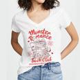Dark Romance Reader Reading Monster Romance Book Club Women's Jersey Short Sleeve Deep V-Neck Tshirt