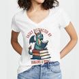 Dark Romance Romantasy Easily Distracted By Dragons & Books Women's Jersey Short Sleeve Deep V-Neck Tshirt