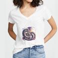 Dragon Fantasy Book Lover And Apparel Probably Reading About Dragons Women's Jersey Short Sleeve Deep V-Neck Tshirt