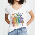 Equal Rights Book Flower Equality Peace Love Kindness Book Women's Jersey Short Sleeve Deep V-Neck Tshirt Equal Rights Book Flower Equality Peace Love Kindness Book Women's Jersey Short Sleeve Deep V-Neck Tshirt
