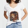 Fantasy Dragon Reading Book Lover Women's Jersey Short Sleeve Deep V-Neck Tshirt
