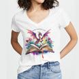 In My Fantasy Era Magic Dragon Book Women's Jersey Short Sleeve Deep V-Neck Tshirt In My Fantasy Era Magic Dragon Book Women's Jersey Short Sleeve Deep V-Neck Tshirt