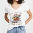 Floral Book Officially Retired 2025 A New Chapter Begins Women's Jersey Short Sleeve Deep V-Neck Tshirt Floral Book Officially Retired 2025 A New Chapter Begins Women's Jersey Short Sleeve Deep V-Neck Tshirt