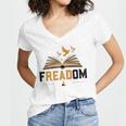 Freadom Anti Banned Books Lovers Reading Librarian Bookworm Women's Jersey Short Sleeve Deep V-Neck Tshirt