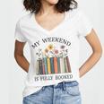 My Weekend Is Fully Booked Cozy Bookish Women's Jersey Short Sleeve Deep V-Neck Tshirt My Weekend Is Fully Booked Cozy Bookish Women's Jersey Short Sleeve Deep V-Neck Tshirt