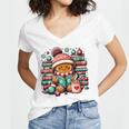 Gingerbread Reading Book Lovers Christmas Bookworm Librarian Premium Women's Jersey Short Sleeve Deep V-Neck Tshirt Gingerbread Reading Book Lovers Christmas Bookworm Librarian Premium Women's Jersey Short Sleeve Deep V-Neck Tshirt