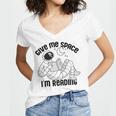GIVE ME Space I'm Reading Kids Astronaut Book Reader Meme Premium Tri-Blend Women's Jersey Short Sleeve Deep V-Neck Tshirt