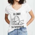 Go Away I'm Introverting Cat Introvert Anxiety Anxious Women's Jersey Short Sleeve Deep V-Neck Tshirt Go Away I'm Introverting Cat Introvert Anxiety Anxious Women's Jersey Short Sleeve Deep V-Neck Tshirt